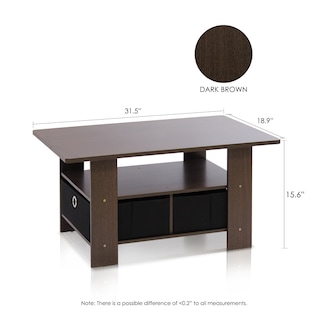 Foto 4 | Mesa De Café Furinno Con Papeleras Marrón Oscuro/negro - Venta Internacional.