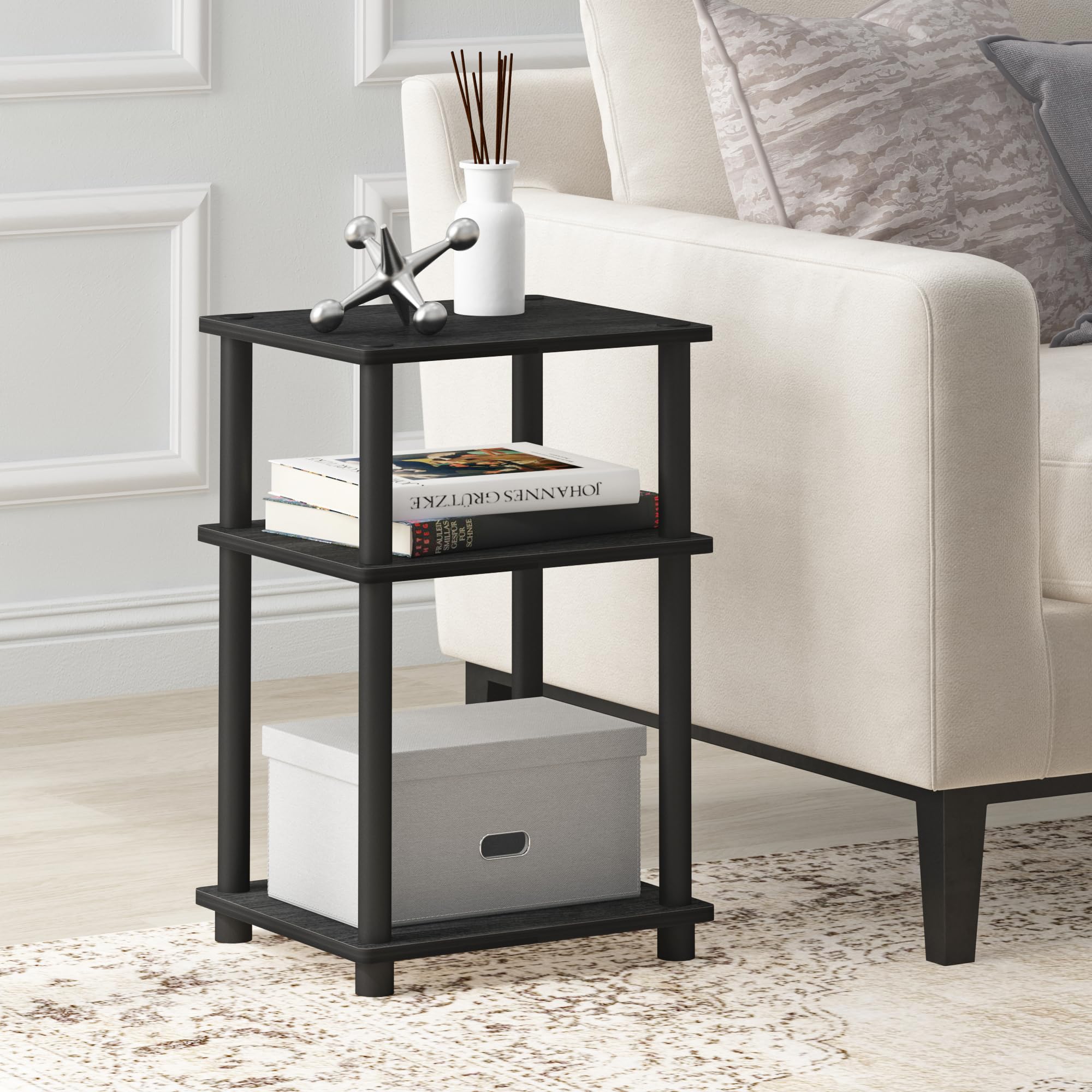 Foto 4 pulgar | Mesa Furinno Just de 3 Niveles Turn-n-tube 2 Piezas Negras - Venta Internacional