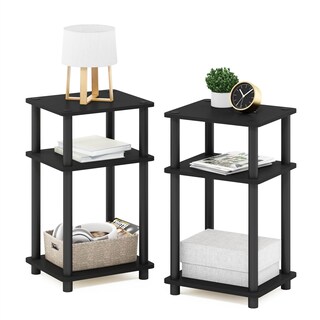 Foto 4 | Mesa Furinno Just de 3 Niveles Turn-n-tube 2 Piezas Negras - Venta Internacional