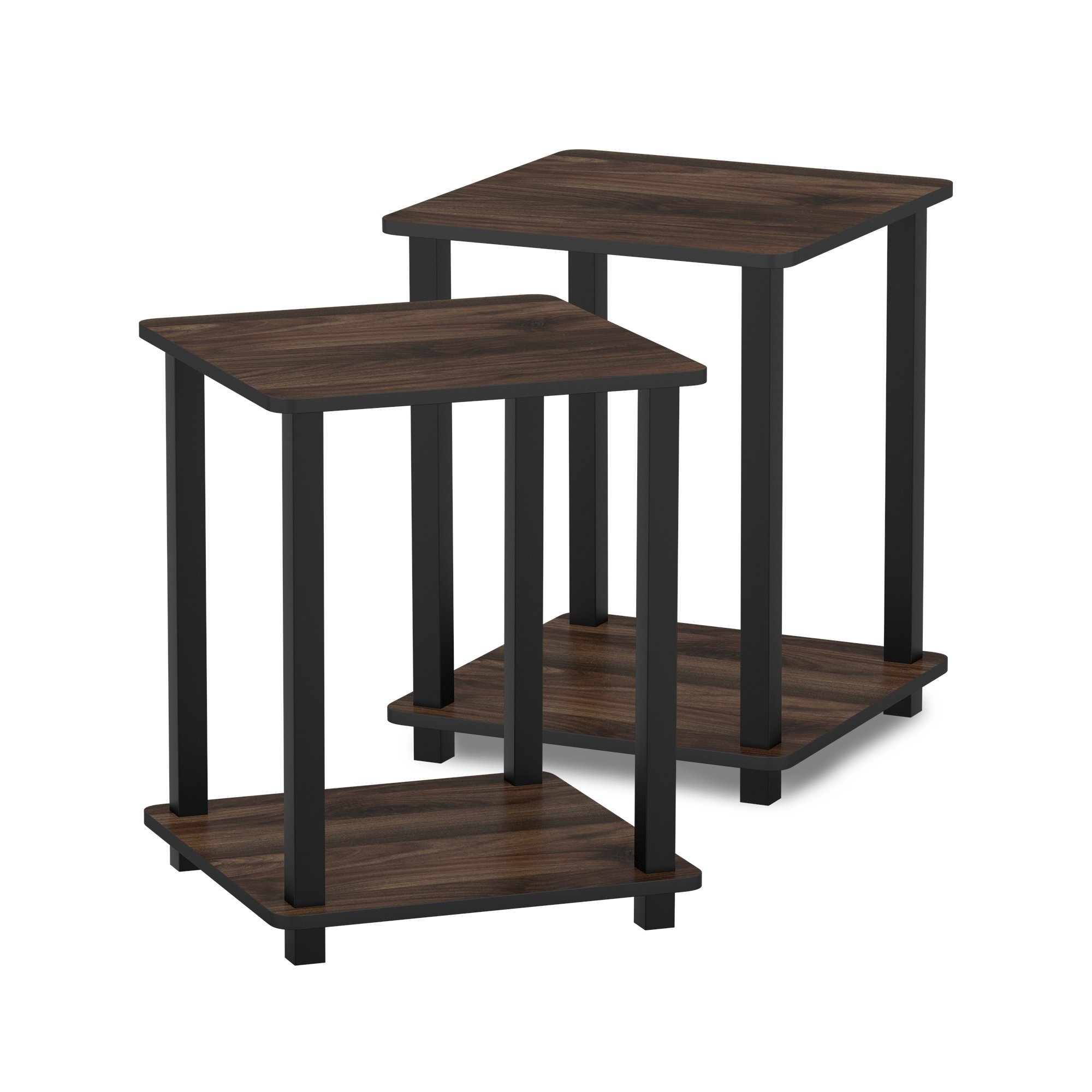 Foto 1 | Mesa Auxiliar Furinno Simplistic, Juego De 2 Unidades, Color Nogal Columbia Y Negro - Venta Internacional.