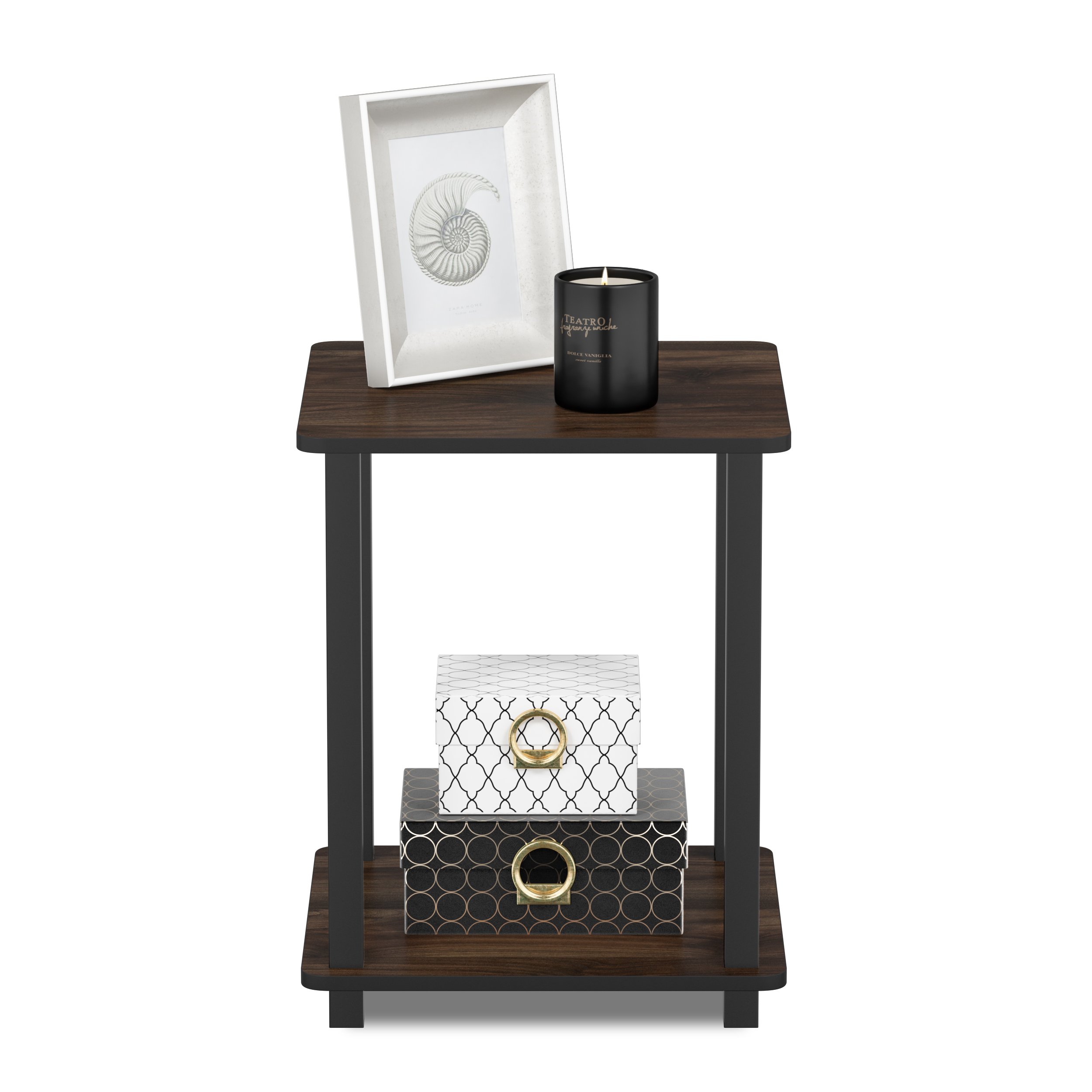 Foto 5 | Mesa Auxiliar Furinno Simplistic, Juego De 2 Unidades, Color Nogal Columbia Y Negro - Venta Internacional.
