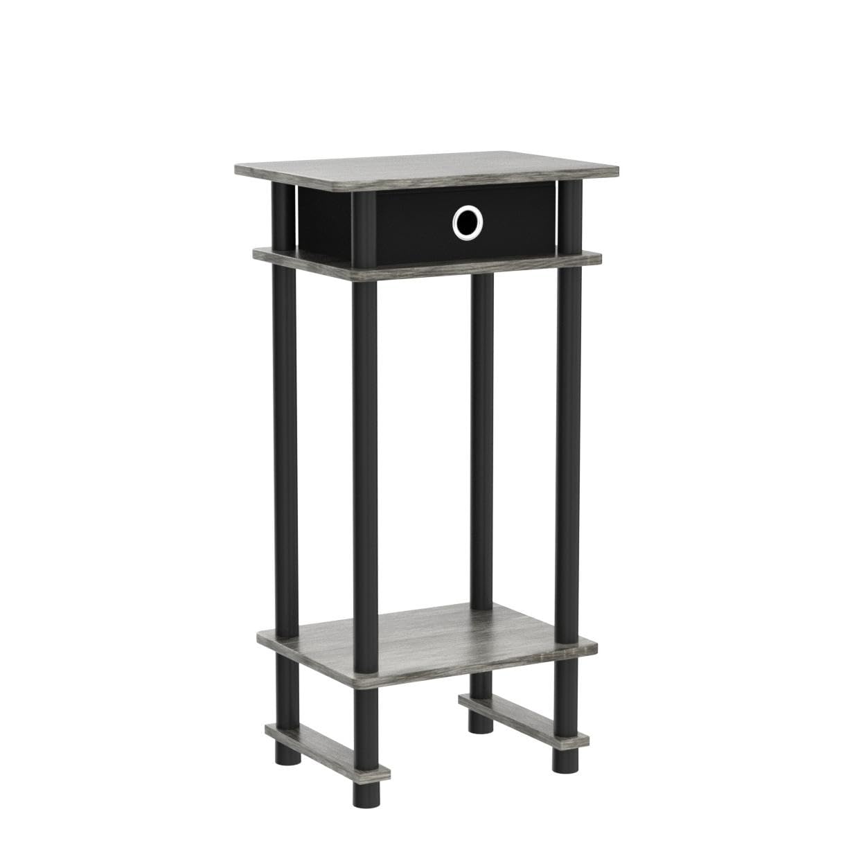 Foto 5 pulgar | Mesa Auxiliar Furinno Turn-n-tube, Alta, Roble Francés, Gris, Con Cajón - Venta Internacional.