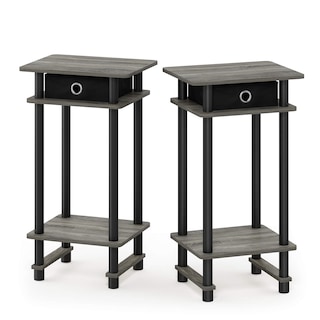 Foto 5 | Mesa Auxiliar Furinno Turn-n-tube, Alta, Roble Francés, Gris, Con Cajón - Venta Internacional.