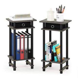 Foto 7 | Mesa Auxiliar Furinno Turn-n-tube, Alta, Roble Francés, Gris, Con Cajón - Venta Internacional.
