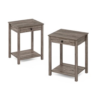 Foto 1 | Mesa Auxiliar Furinno Classic Con Cajón, Paquete De 2 Unidades, Roble Rústico - Venta Internacional.