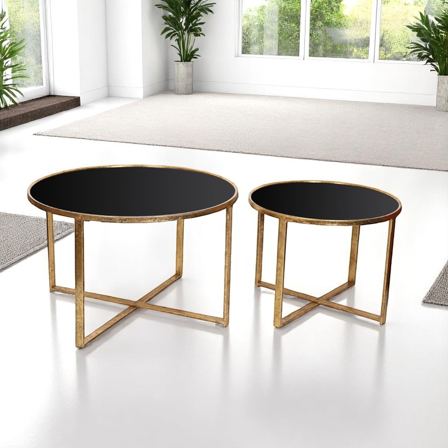 Foto 4 | Mesa Ocasional Priscilla Tag 2 Mesas Negro/gold