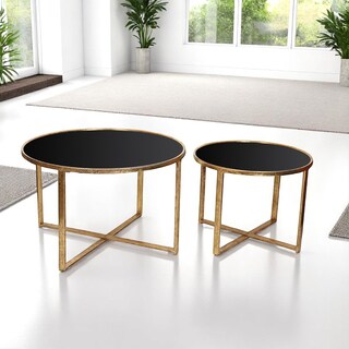 Foto 4 | Mesa Ocasional Priscilla Tag 2 Mesas Negro/gold