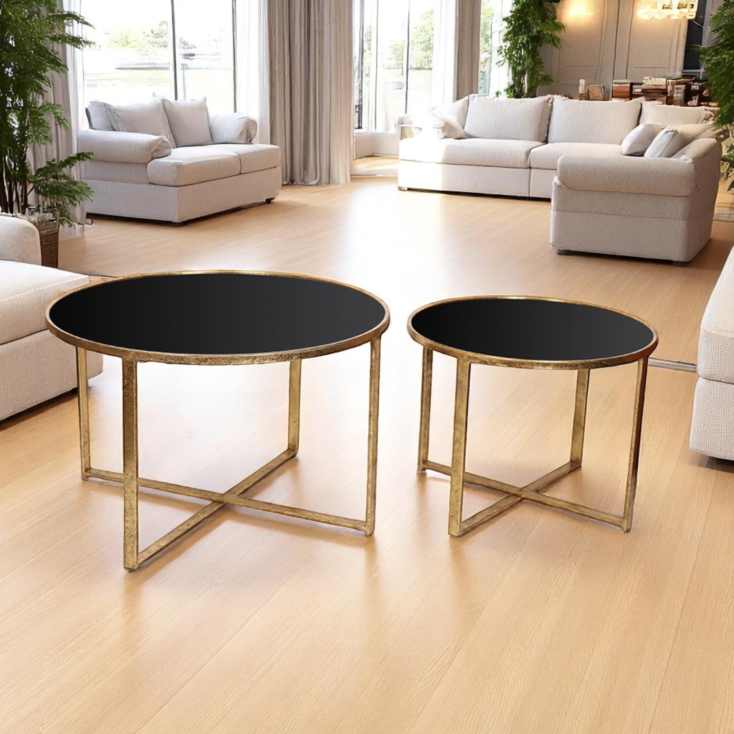 Foto 5 | Mesa Ocasional Priscilla Tag 2 Mesas Negro/gold