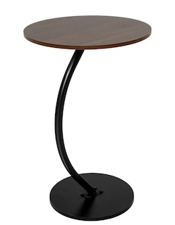Foto 3 | Mesa Centro Minimalista Auxiliar Circular Sala Moderna Marron Cocina Lateral Metal Mdf