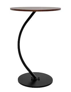 Foto 4 | Mesa Centro Minimalista Auxiliar Circular Sala Moderna Marron Cocina Lateral Metal Mdf