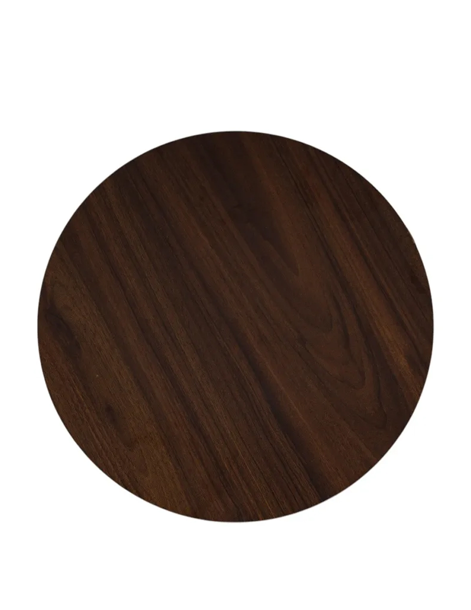 Foto 7 pulgar | Mesa Centro Minimalista Auxiliar Circular Sala Moderna Marron Cocina Lateral Metal Mdf