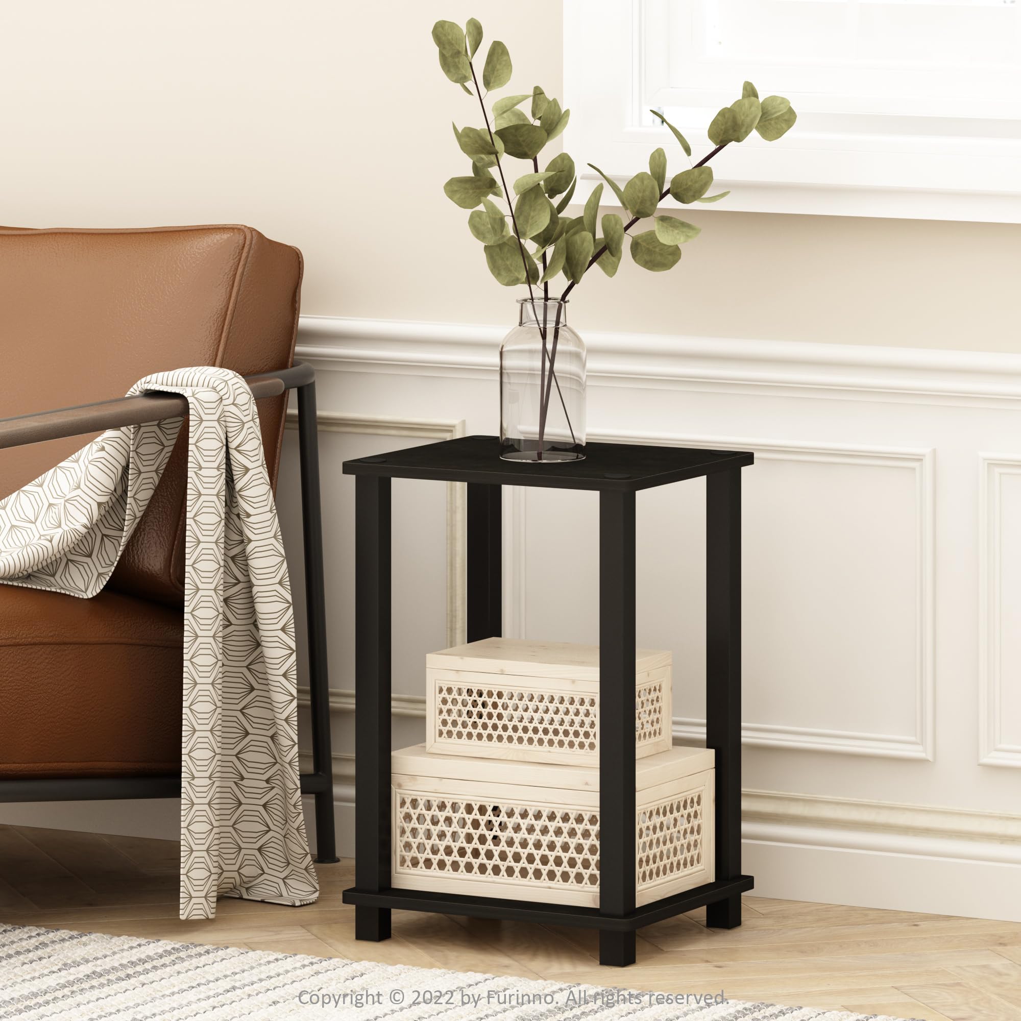 Foto 4 pulgar | Mesa Auxiliar Furinno Simplistic, Paquete De 2 Unidades, Color Espresso Y Negro - Venta Internacional.