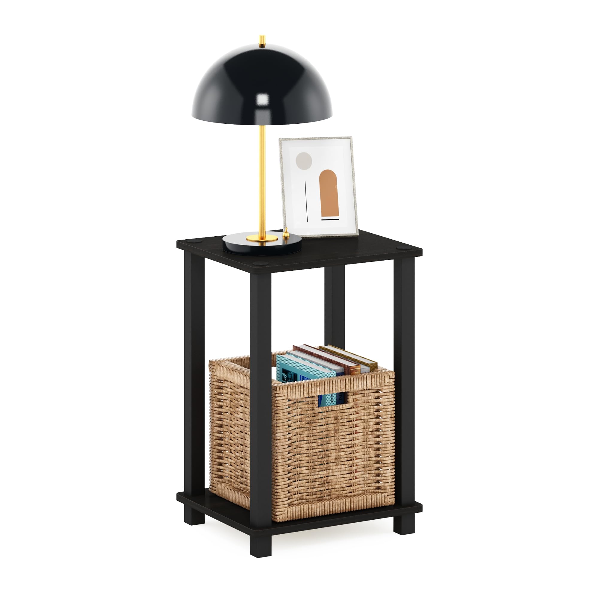 Foto 6 | Mesa Auxiliar Furinno Simplistic, Paquete De 2 Unidades, Color Espresso Y Negro - Venta Internacional.