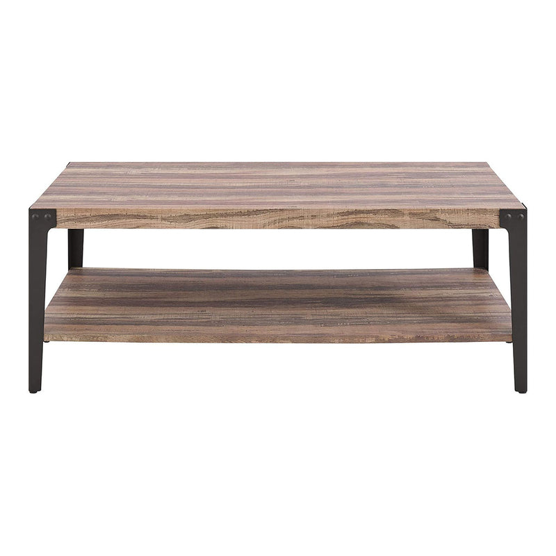 Mesa De Centro Decorativa, Acabado De Madera Envejecida