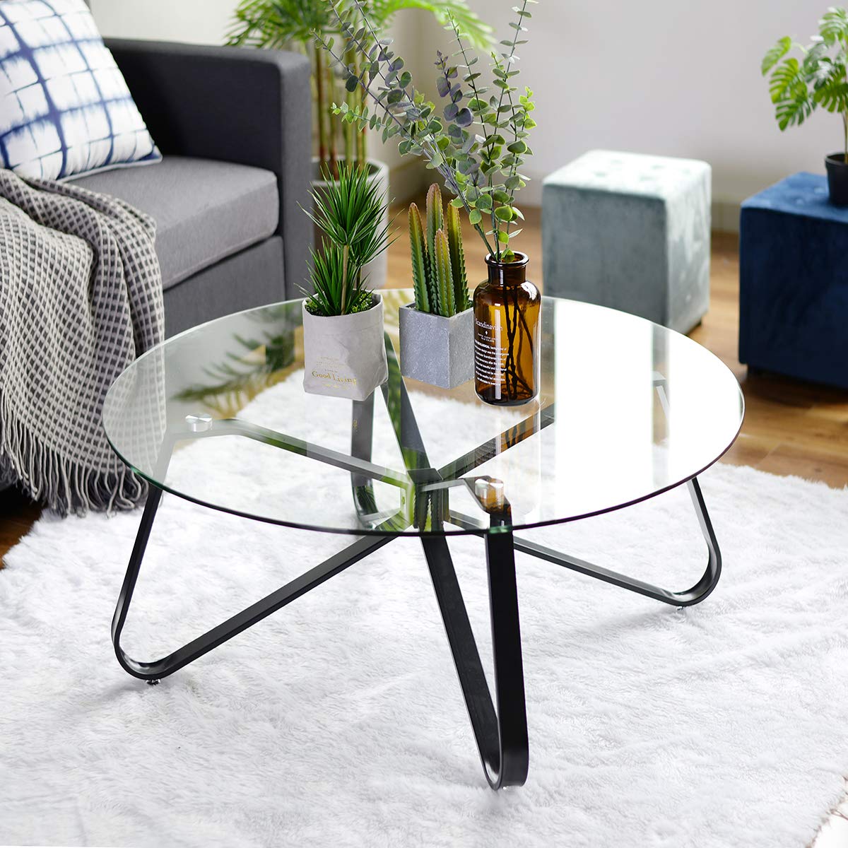Foto 3 pulgar | Mesa De Centro Furniturer Konya Negro 80 X 80 X 39.5 Cm