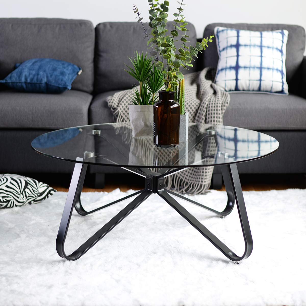 Foto 5 pulgar | Mesa De Centro Furniturer Konya Negro 80 X 80 X 39.5 Cm