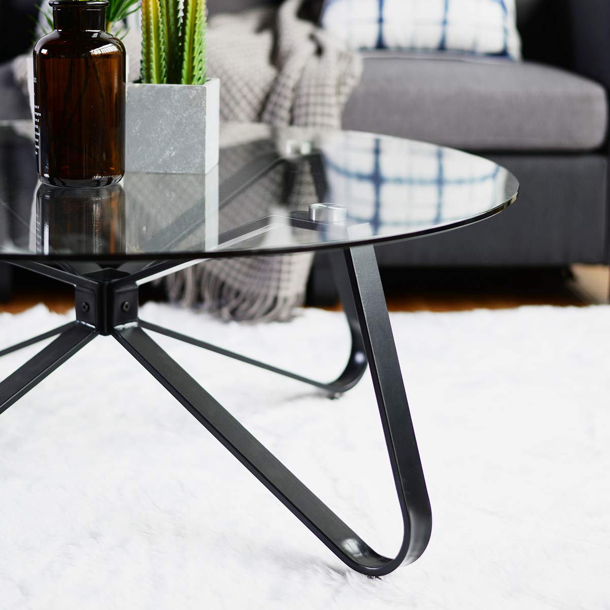 Foto 8 pulgar | Mesa De Centro Furniturer Konya Negro 80 X 80 X 39.5 Cm