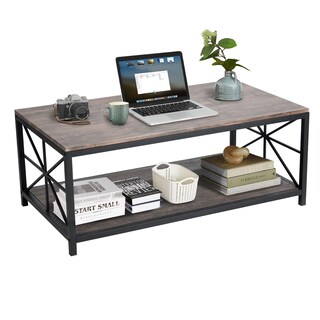 Foto 1 | Mesa De Centro Furniturer Grain Marrón 60 X 110 X 44 Cm