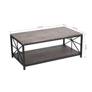 Foto 3 | Mesa De Centro Furniturer Grain Marrón 60 X 110 X 44 Cm