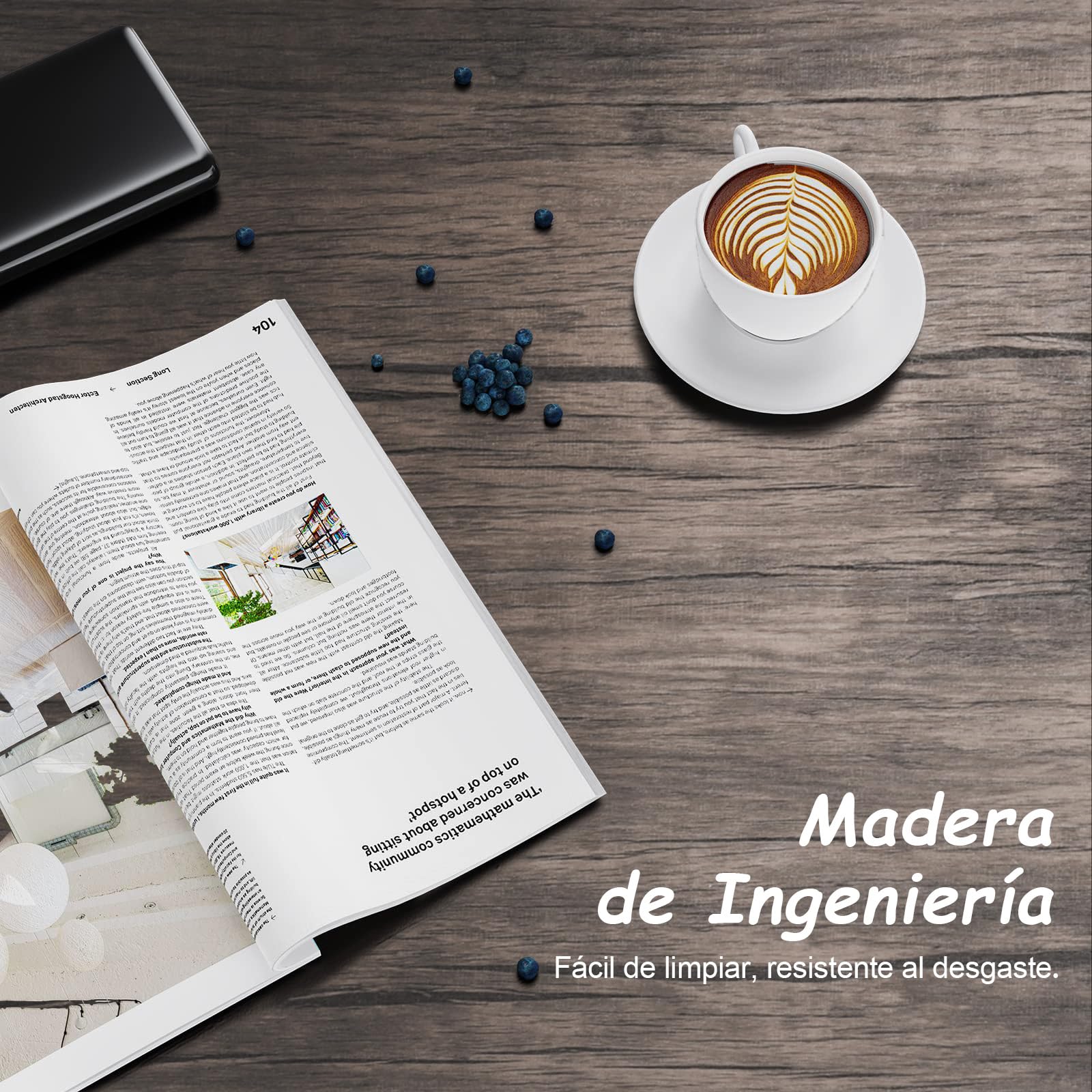 Foto 7 pulgar | Mesa De Centro Furniturer Grain Marrón 60 X 110 X 44 Cm