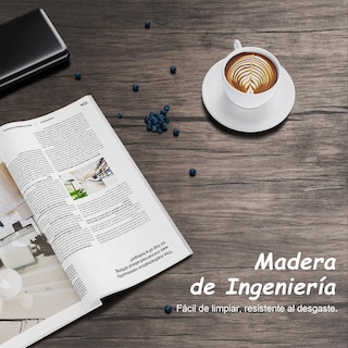 Foto 6 | Mesa De Centro Furniturer Grain Marrón 60 X 110 X 44 Cm