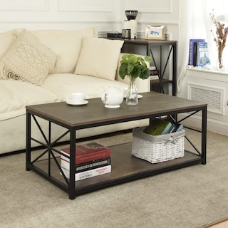 Foto 8 | Mesa De Centro Furniturer Grain Marrón 60 X 110 X 44 Cm