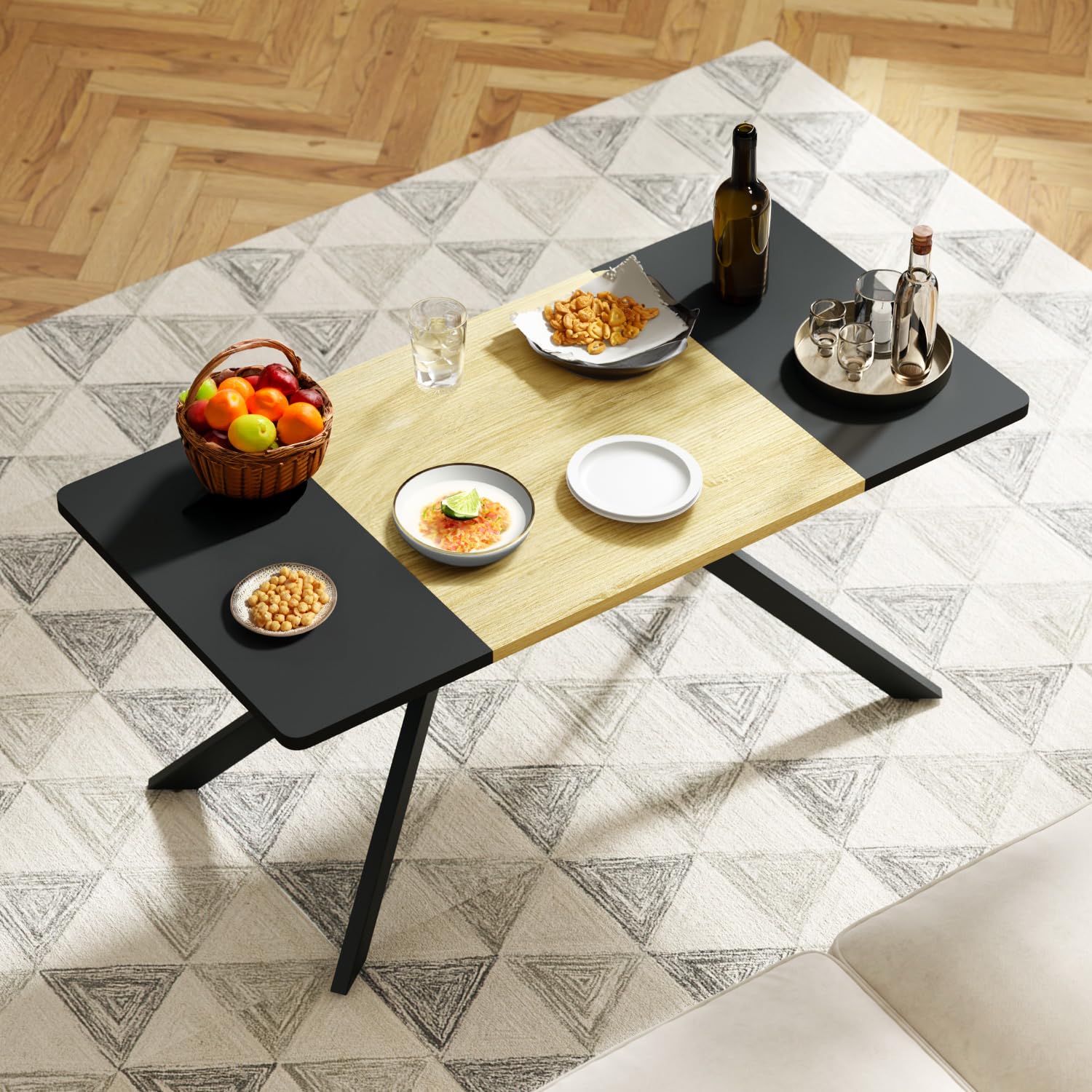 Mesa De Centro Furniturer Mirage Negro 100 X 50 X 44.5 Cm