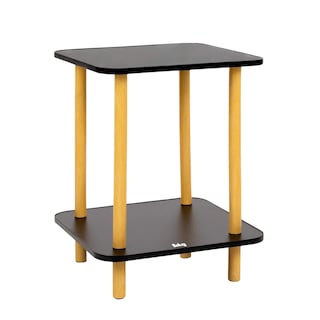 Foto 1 | Mesa Centro Belug Minimalista Madera Lateral Doble Repisa 40cm Negro