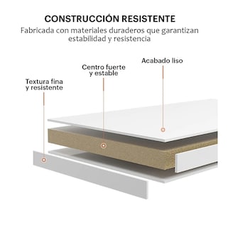 Foto 5 | Mesa Centro Belug Minimalista Madera Lateral Doble Repisa 40cm Negro