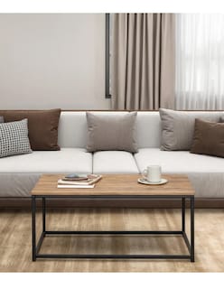 Foto 4 | Mesa De Centro Moderna Auxiliar Madera 90x48x40 Color Nogal