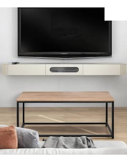 Foto 5 | Mesa De Centro Moderna Auxiliar Madera 90x48x40 Color Nogal