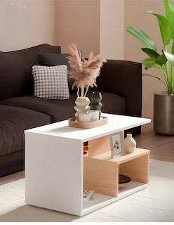 Foto 2 | Mesa Centro Elegante Minimalista Organizador Color Blanco