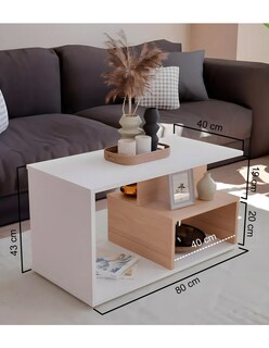 Foto 3 | Mesa Centro Elegante Minimalista Organizador Color Blanco