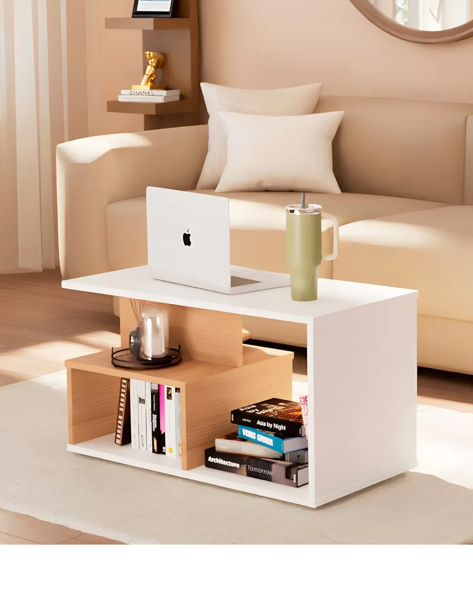 Foto 5 pulgar | Mesa Centro Elegante Minimalista Organizador Color Blanco