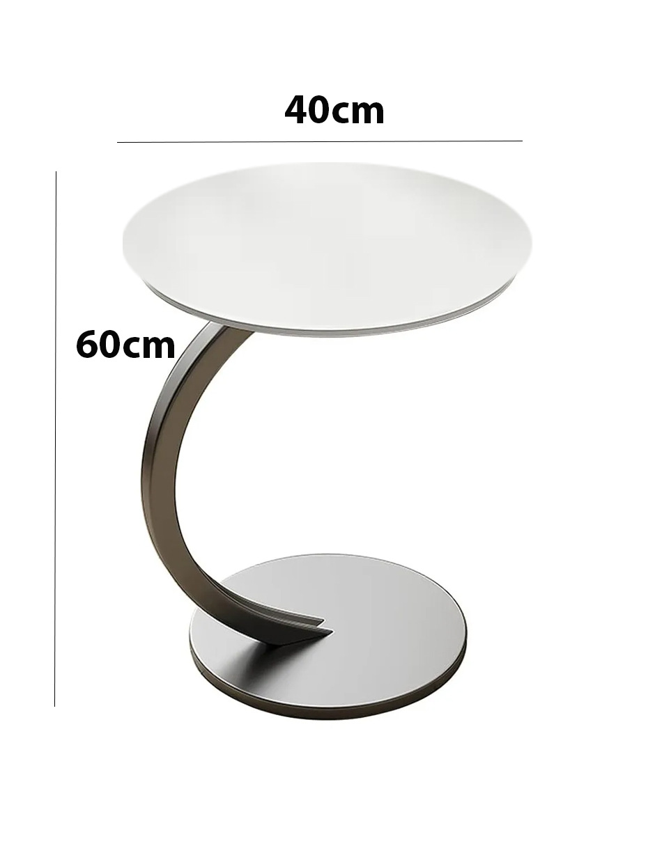 Foto 5 pulgar | Mesa Auxiliar Portátil Para Espacios Pequeños  Forma De C Blanco