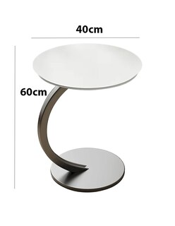 Foto 4 | Mesa Auxiliar Portátil Para Espacios Pequeños Forma De C Blanco