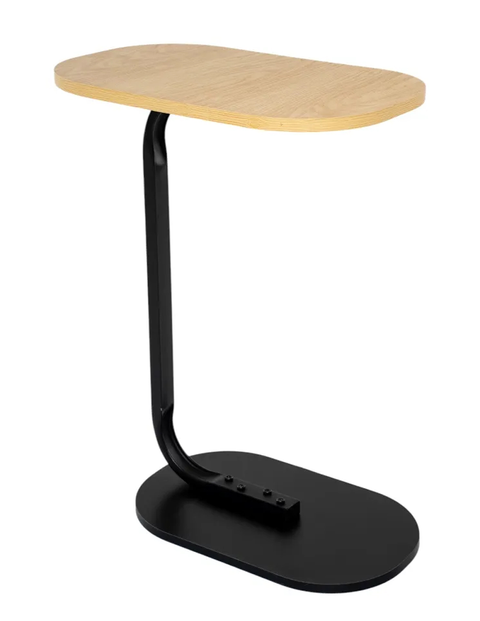 Foto 1 | Mesa Mesas Centro Minimalista Auxiliar Ovalada Sala Moderna Color Negro