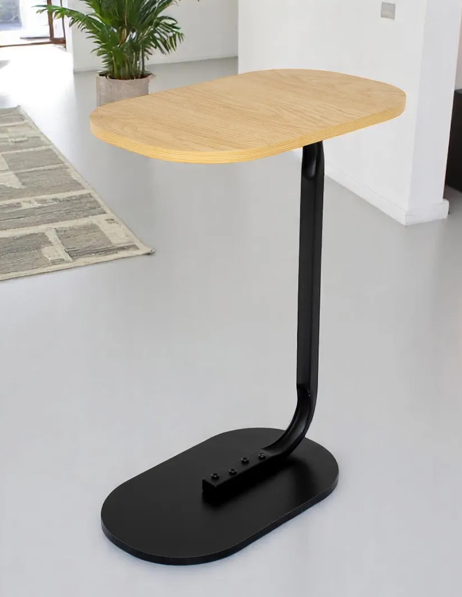 Foto 5 pulgar | Mesa Mesas Centro Minimalista Auxiliar Ovalada Sala Moderna Color Negro