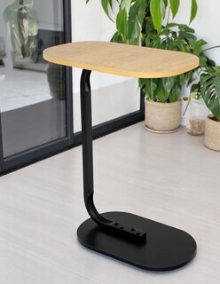Foto 5 | Mesa Mesas Centro Minimalista Auxiliar Ovalada Sala Moderna Color Negro