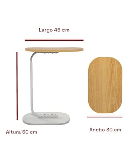 Foto 2 | Mesa Mesas De Centro Minimalista Mesa Auxiliar Ovalada Para Sala Moderna Color Blanco