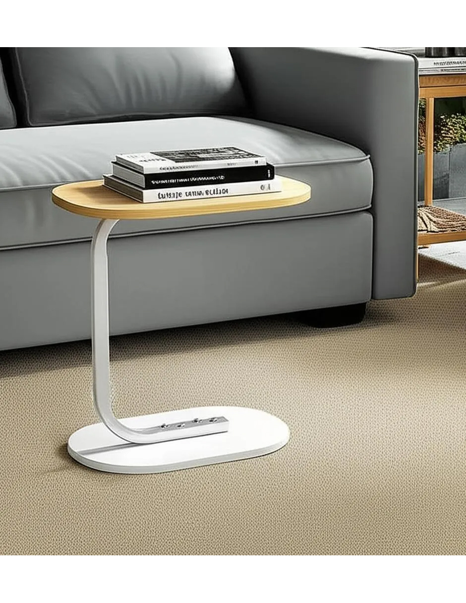 Foto 4 pulgar | Mesa Mesas De Centro Minimalista Mesa Auxiliar Ovalada Para Sala Moderna Color Blanco