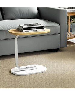 Foto 3 | Mesa Mesas De Centro Minimalista Mesa Auxiliar Ovalada Para Sala Moderna Color Blanco