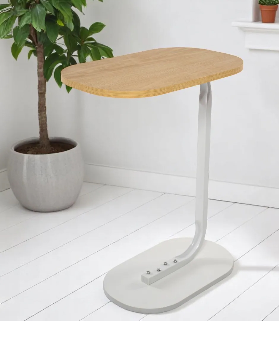 Foto 5 pulgar | Mesa Mesas De Centro Minimalista Mesa Auxiliar Ovalada Para Sala Moderna Color Blanco