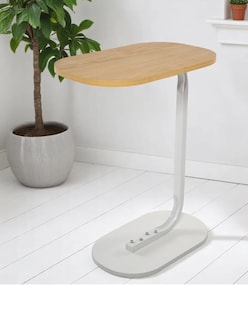 Foto 4 | Mesa Mesas De Centro Minimalista Mesa Auxiliar Ovalada Para Sala Moderna Color Blanco