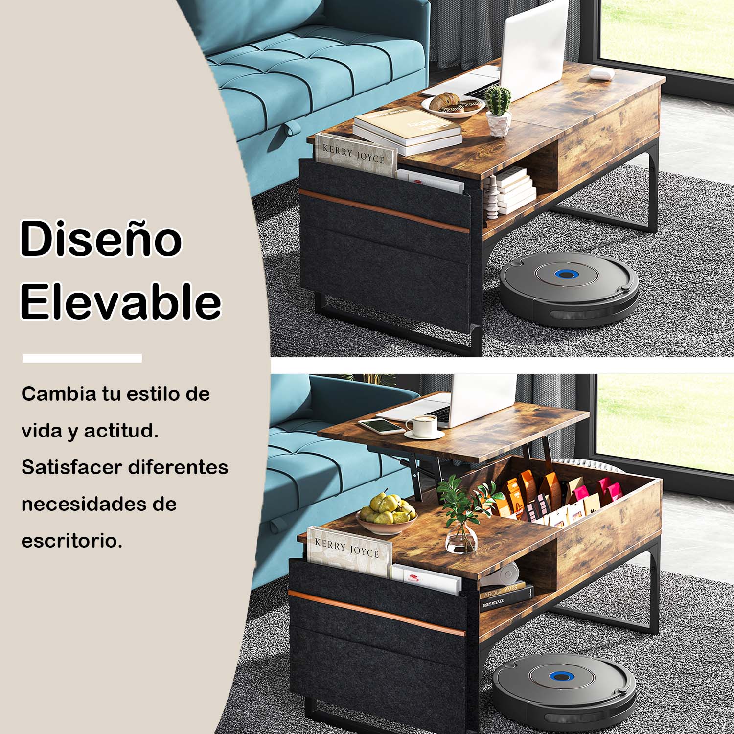 Foto 4 | Mesa De Centro Elevable Madera