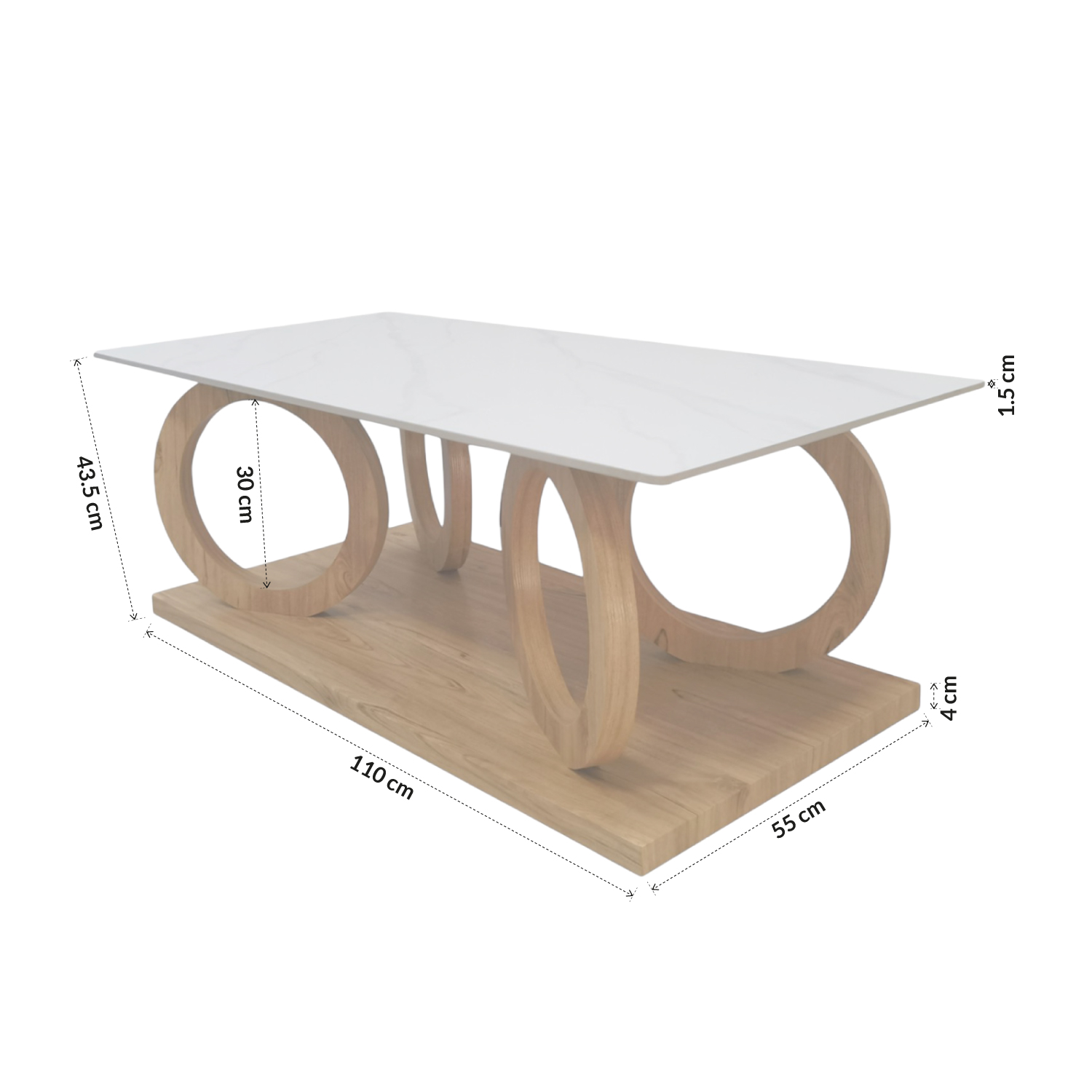 Foto 6 pulgar | Mesa De Centro Con Base De Ruedas De Madera Y Cubierta Tipo Mármol Bossa Orbita