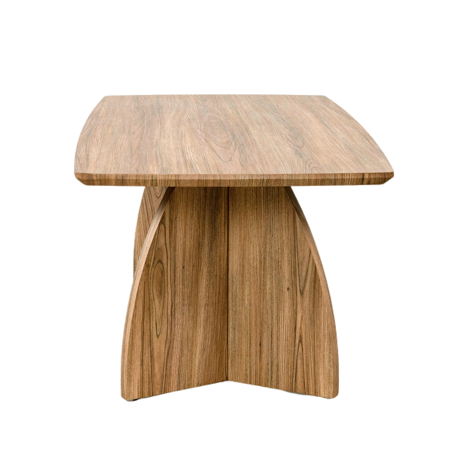 Foto 3 pulgar | Mesa De Centro Rectangular Con Doble Base Curva De Madera Y Cubierta Veteada – Bossa Zhana