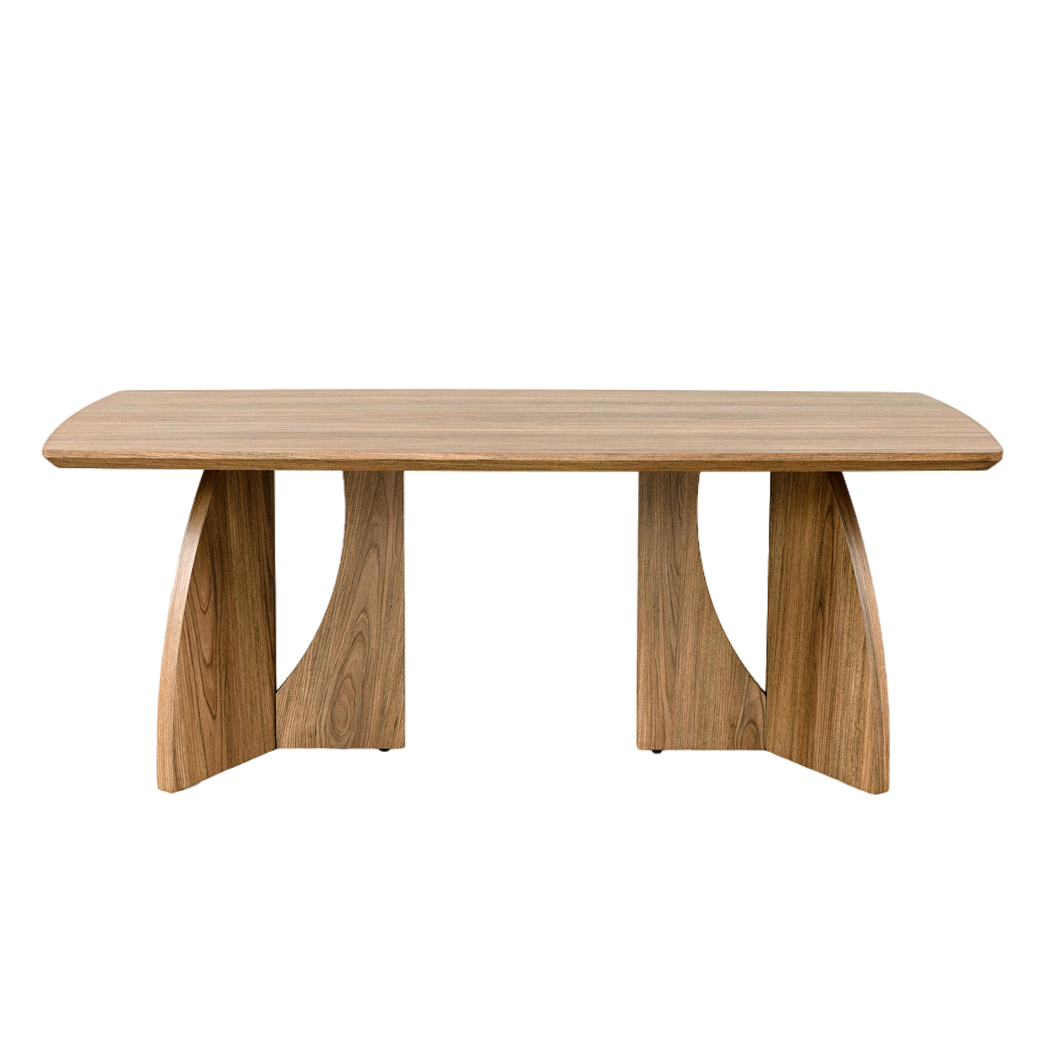 Foto 4 pulgar | Mesa De Centro Rectangular Con Doble Base Curva De Madera Y Cubierta Veteada – Bossa Zhana