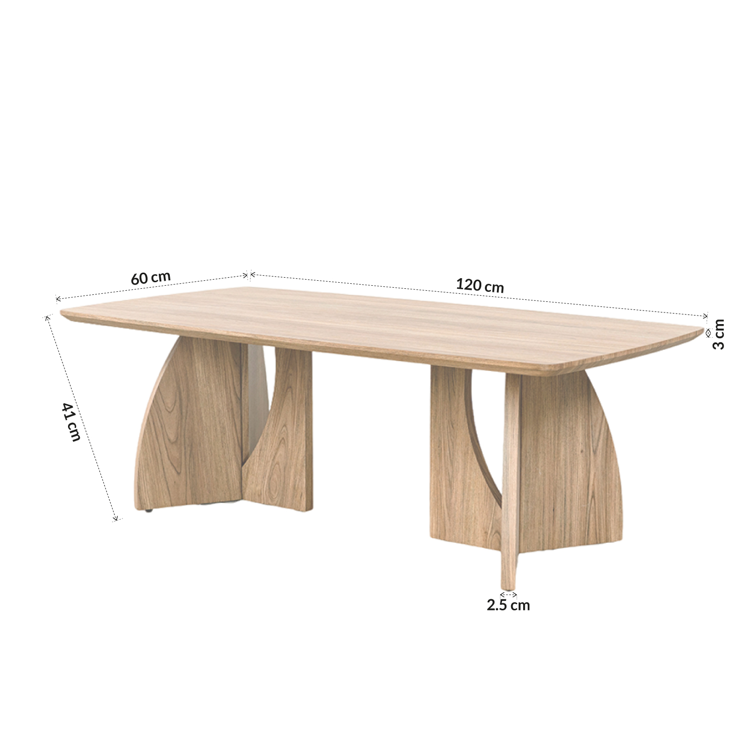 Foto 7 pulgar | Mesa De Centro Rectangular Con Doble Base Curva De Madera Y Cubierta Veteada – Bossa Zhana