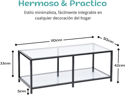 Foto 2 | Mesa De Centro Rectángulo De 2 Niveles110 * 50 * 42cm Gomyhome